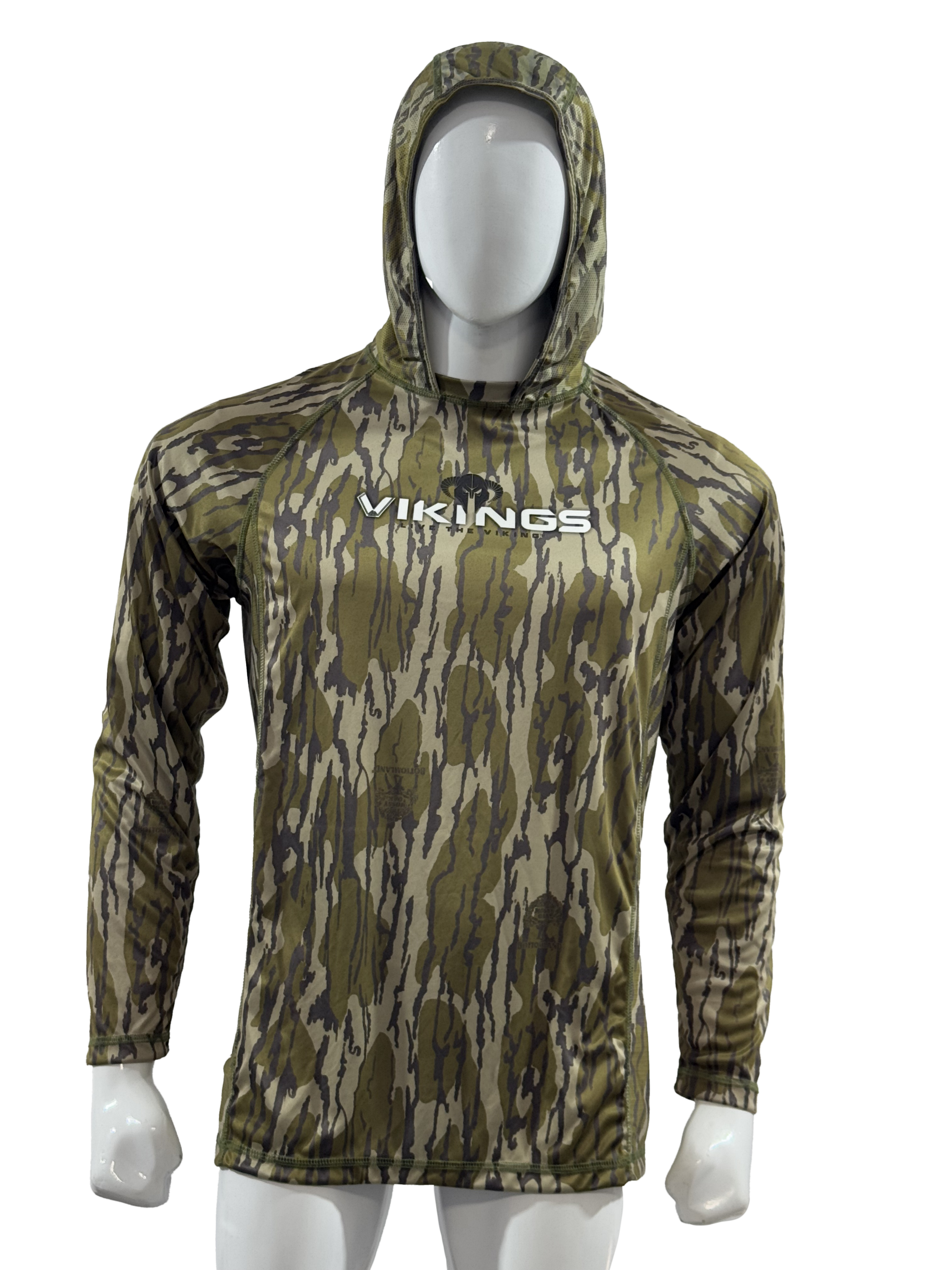 Bottomland Camo Hooded Fishing Shirt Vikings Gear - Main Image