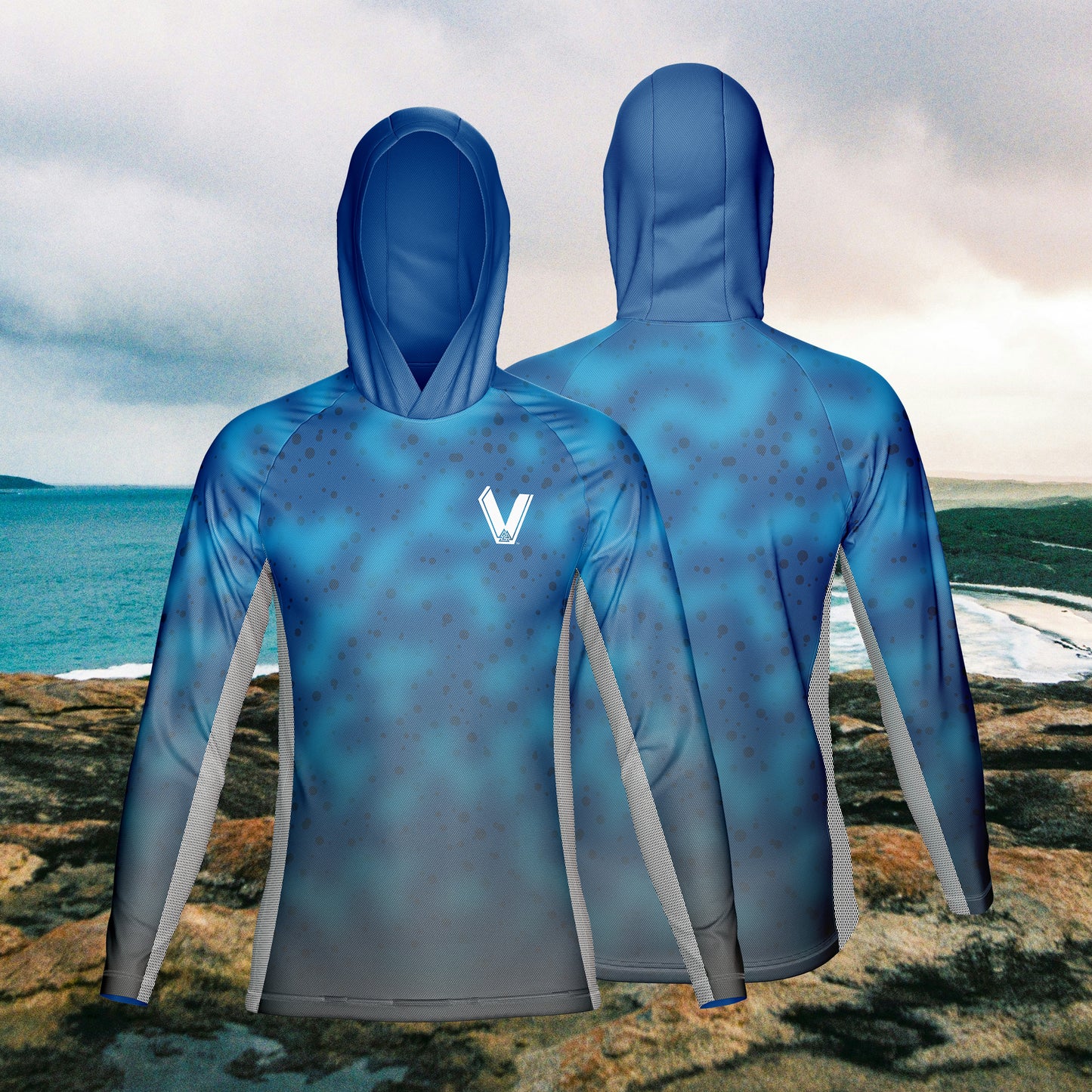Performance fishing shirt with hood and gaiter