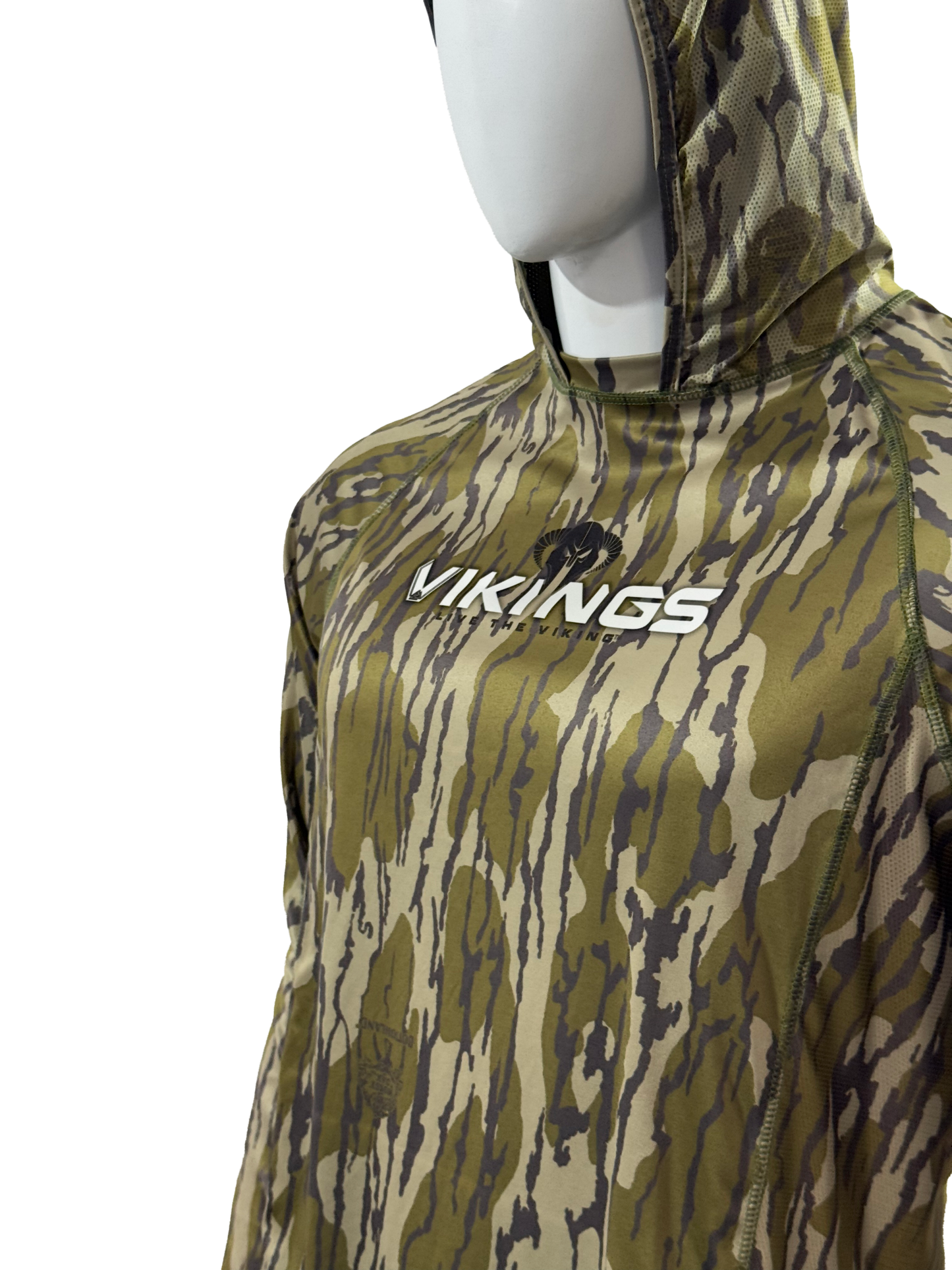 Bottomland Camo Hooded Fishing Shirt - Vikings Gear